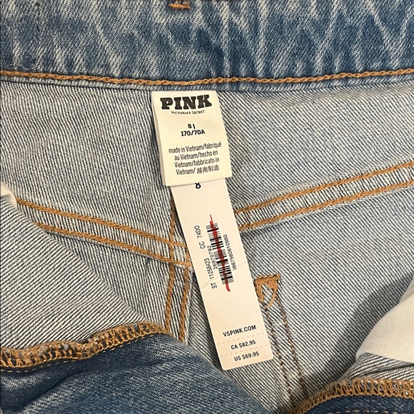 Victoria Secret-Pink- high waisted wide leg Light Blue Denim Jeans- size 8 - Picture 2 of 7